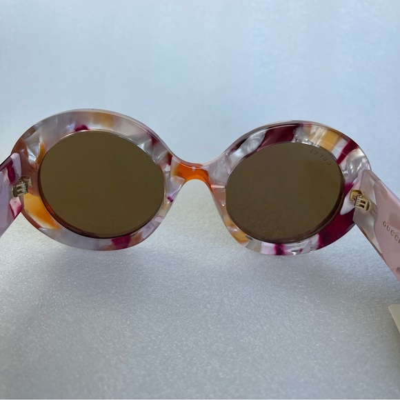 Gucci light pink/multicolour marbled pattern Sunglasses with case/certificate - Picture 6 of 10